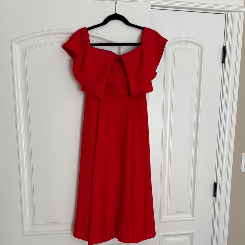 Off shoulder Elegant Red Off-Shoulder Dress